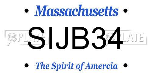 SIJB34 Massachusetts License Plate