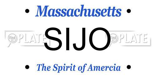 SIJO Massachusetts License Plate