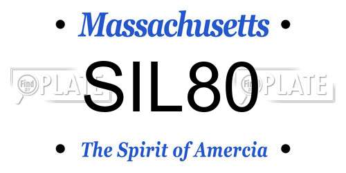 SIL80 Massachusetts License Plate