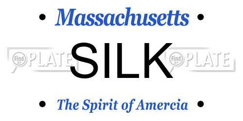 SILK Massachusetts License Plate