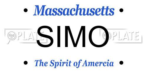 SIMO Massachusetts License Plate