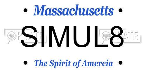 SIMUL8 Massachusetts License Plate
