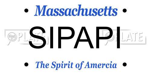 SIPAPI Massachusetts License Plate
