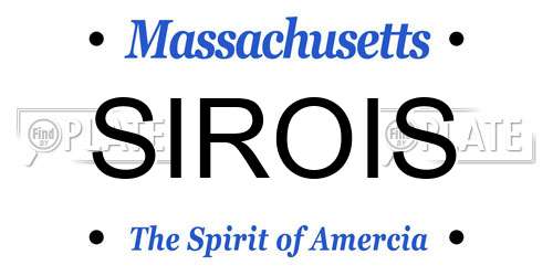 SIROIS Massachusetts License Plate