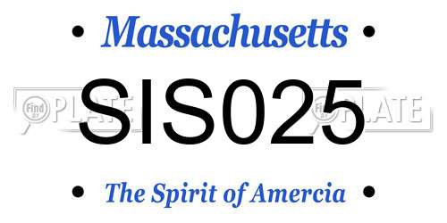 SIS025 Massachusetts License Plate