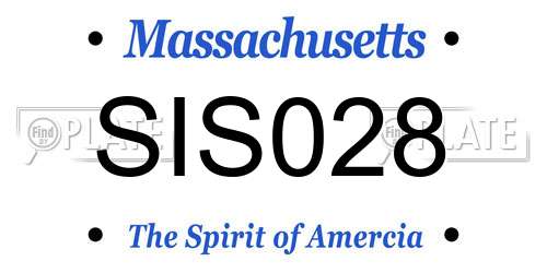 SIS028 Massachusetts License Plate