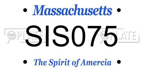 SIS075 Massachusetts License Plate