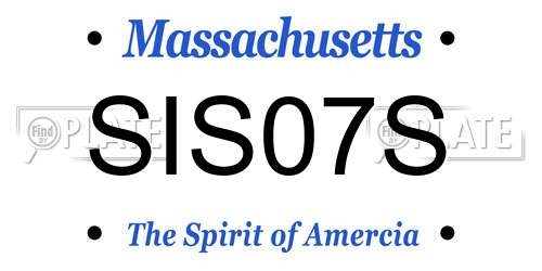 SIS07S Massachusetts License Plate