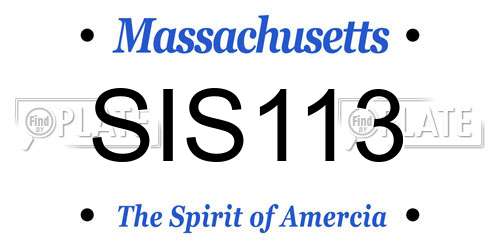 SIS113 Massachusetts License Plate