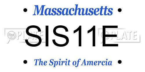 SIS11E Massachusetts License Plate