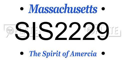 SIS2229 Massachusetts License Plate