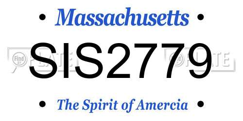 SIS2779 Massachusetts License Plate