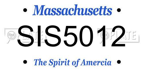 SIS5012 Massachusetts License Plate