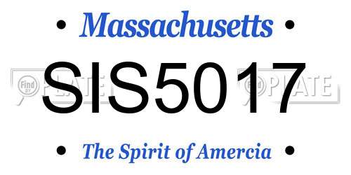 SIS5017 Massachusetts License Plate