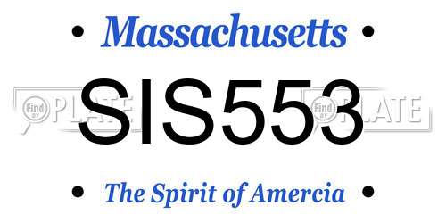 SIS553 Massachusetts License Plate