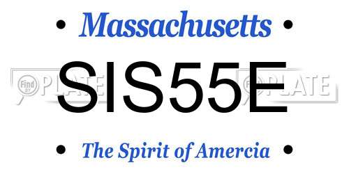 SIS55E Massachusetts License Plate