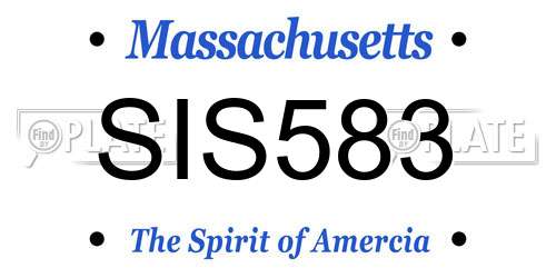 SIS583 Massachusetts License Plate