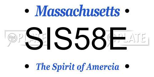 SIS58E Massachusetts License Plate