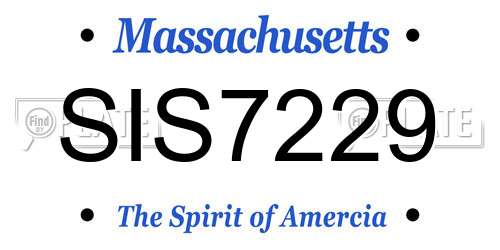 SIS7229 Massachusetts License Plate