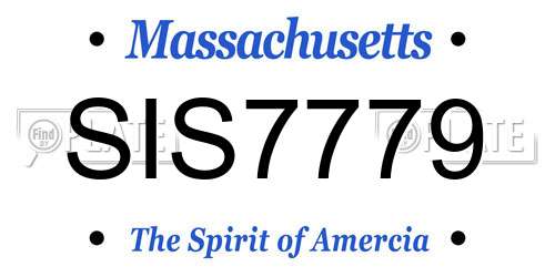 SIS7779 Massachusetts License Plate