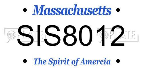 SIS8012 Massachusetts License Plate