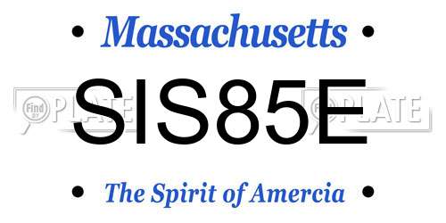 SIS85E Massachusetts License Plate