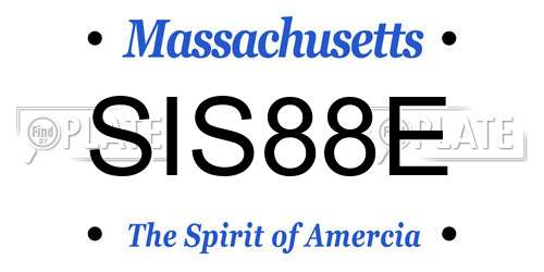 SIS88E Massachusetts License Plate