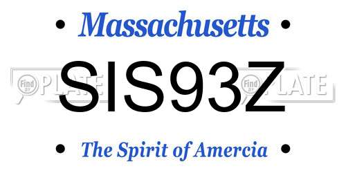 SIS93Z Massachusetts License Plate