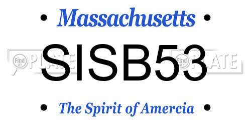 SISB53 Massachusetts License Plate