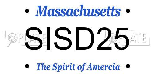 SISD25 Massachusetts License Plate