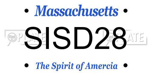 SISD28 Massachusetts License Plate