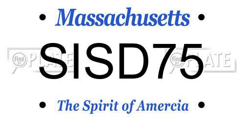 SISD75 Massachusetts License Plate