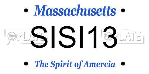 SISI13 Massachusetts License Plate