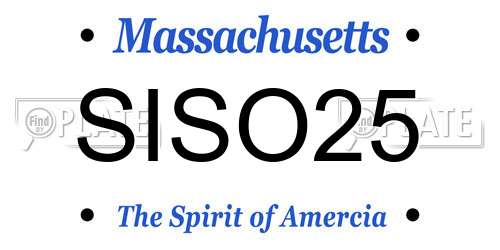 SISO25 Massachusetts License Plate