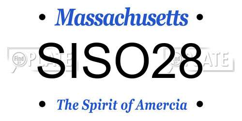 SISO28 Massachusetts License Plate