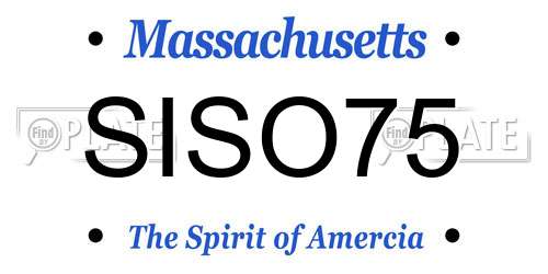 SISO75 Massachusetts License Plate