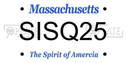 SISQ25 Massachusetts License Plate