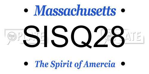 SISQ28 Massachusetts License Plate