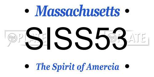 SISS53 Massachusetts License Plate