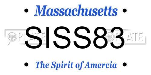 SISS83 Massachusetts License Plate