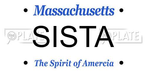 SISTA Massachusetts License Plate