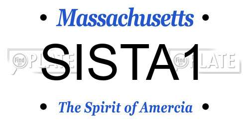 SISTA1 Massachusetts License Plate