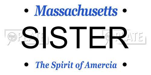 SISTER Massachusetts License Plate