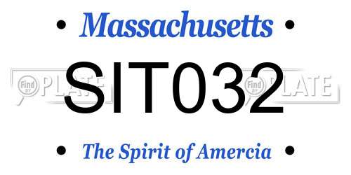SIT032 Massachusetts License Plate