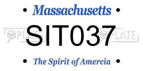 SIT037 Massachusetts License Plate