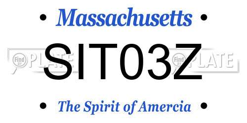 SIT03Z Massachusetts License Plate
