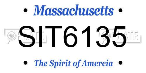 SIT6135 Massachusetts License Plate