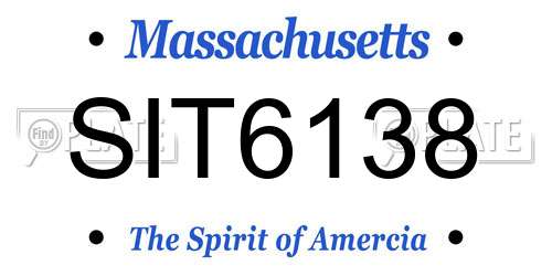 SIT6138 Massachusetts License Plate