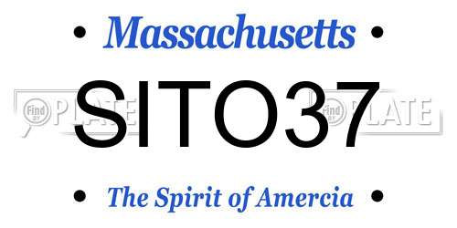 SITO37 Massachusetts License Plate