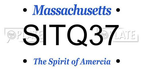 SITQ37 Massachusetts License Plate